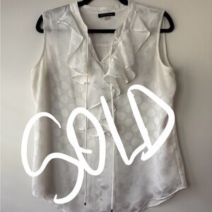 🚫SOLD🚫Tommy Hilfiger White Ruffle Tie-Neck Sleeveless Camisole